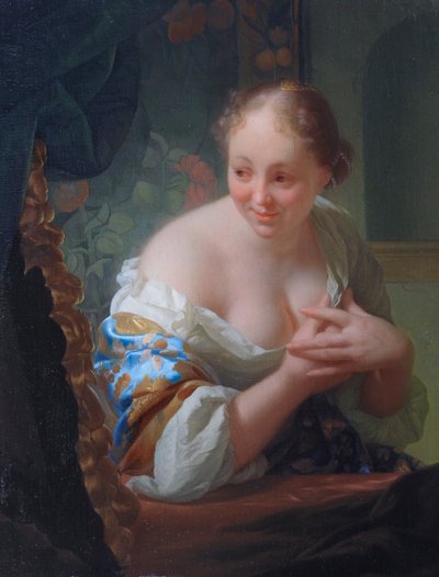 Giovane donna davanti a uno specchio da Godfried Schalcken